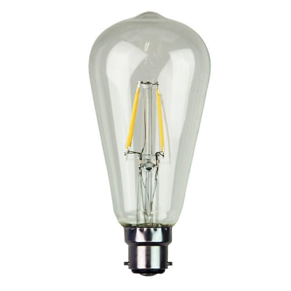 4W LED Dimmable Pear ST64 Shape Filament Clear Globe 2700K - B22/E27 - Mases LightingOriel Lighting