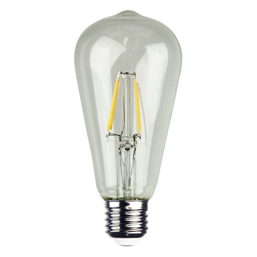 4W LED Dimmable Pear ST64 Shape Filament Clear Globe 2700K - B22/E27