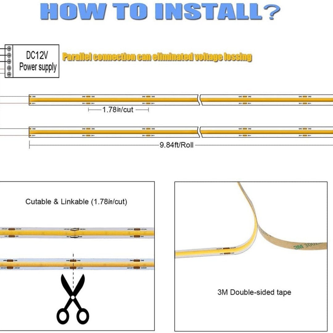 5 meter RGB+4K Cobra Pro Indoor COB Dot Free Strip Light Kit - 80W - Mases LightingLighting Creations