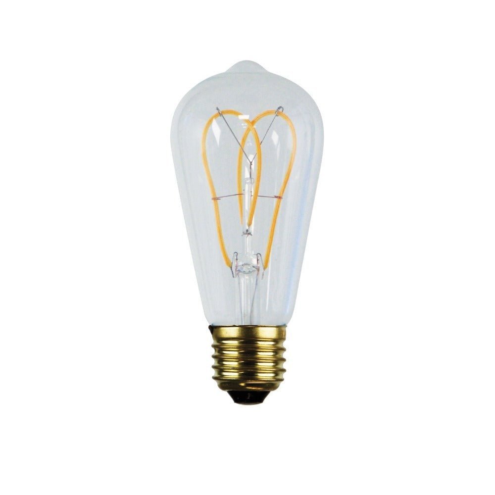 5W LED Dimmable Pear ST64 Shape Filament Clear Globe 2200K - E27 - Mases LightingOriel Lighting