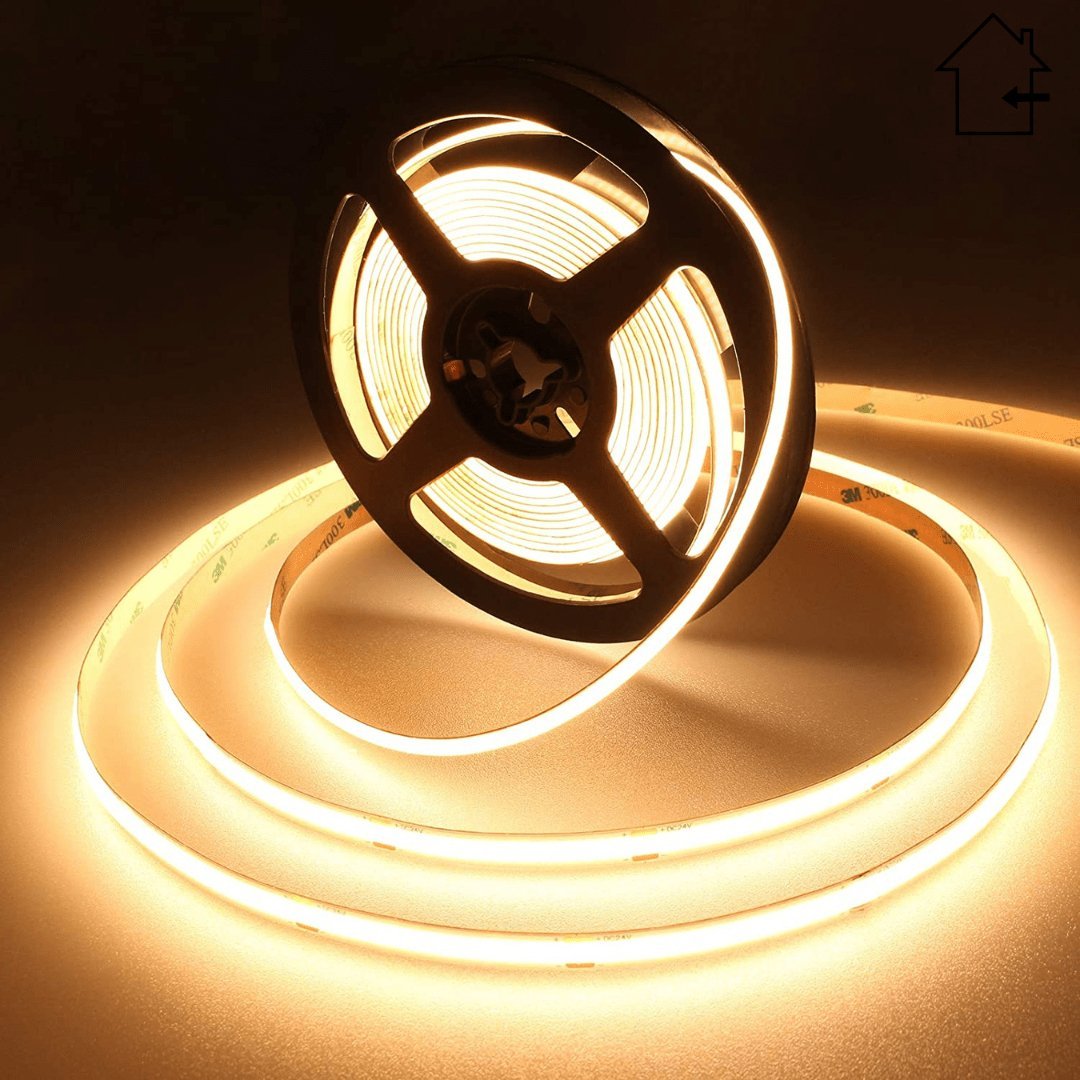 8mm | 10W/m 3000ºK | IP20 | COB Flexible LED Strip Light - Mases LightingLighting Creations