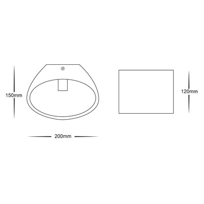 Arc Plaster LED Wall Light Large 3w in White Havit Lighting - HV8026 - Mases LightingHavit Lighting