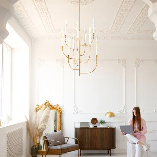 Archer LED Pendant Light 9Lt 27w Antique Gold - Mases LightingTelbix
