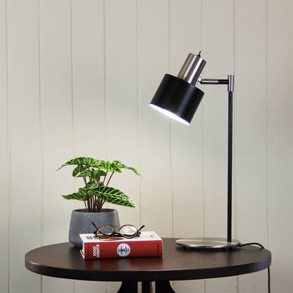 Ari Desk Lamp Black With Brushed Chrome Head - Mases LightingOriel Lighting