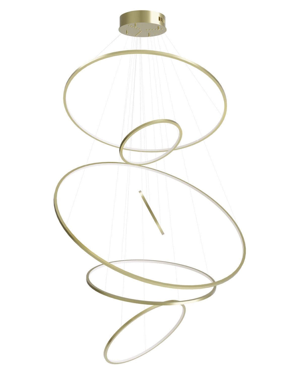 ARIA Modern 6 Ring Chandelier Brass - Mases LightingLighting Creations