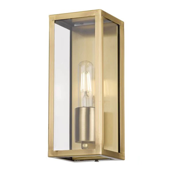 Arzano Outdoor Wall Light Small 1Lt in Antique Brass or Black - Mases LightingTelbix