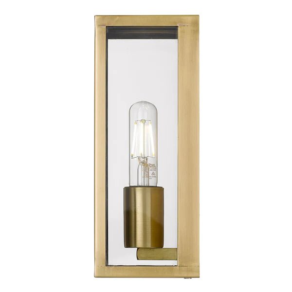 Arzano Outdoor Wall Light Small 1Lt in Antique Brass or Black - Mases LightingTelbix