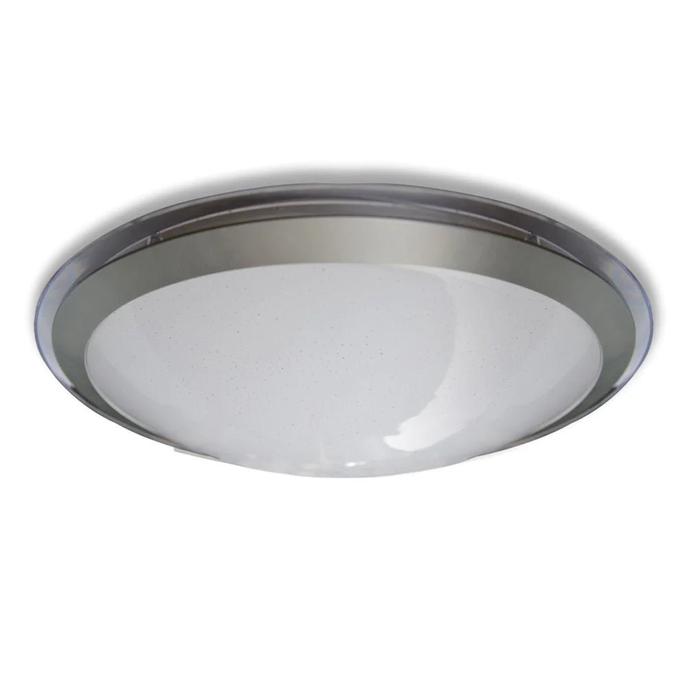 Astrid 53 LED Oyster Light in Satin/Silver/Clear - Mases LightingTelbix