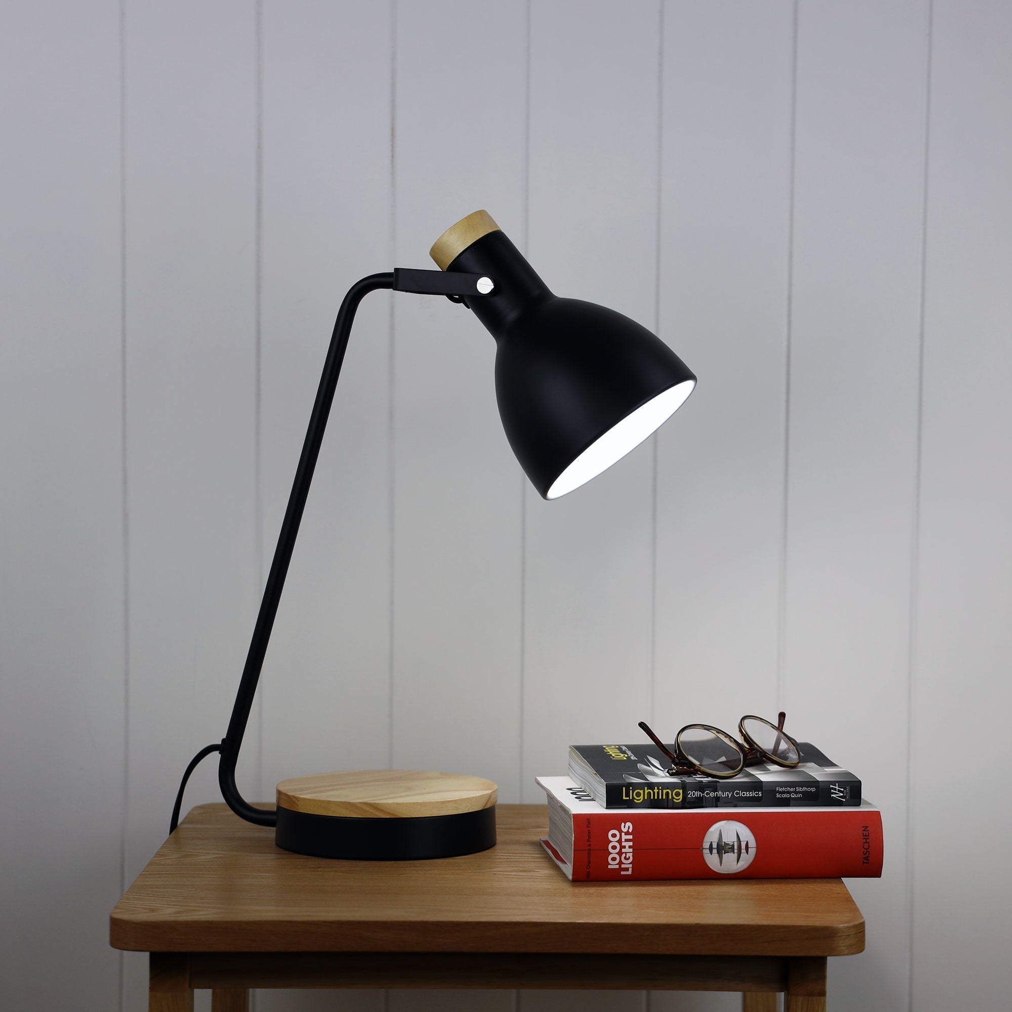 Benny Desk Lamp Black and Blonde - Mases LightingOriel Lighting