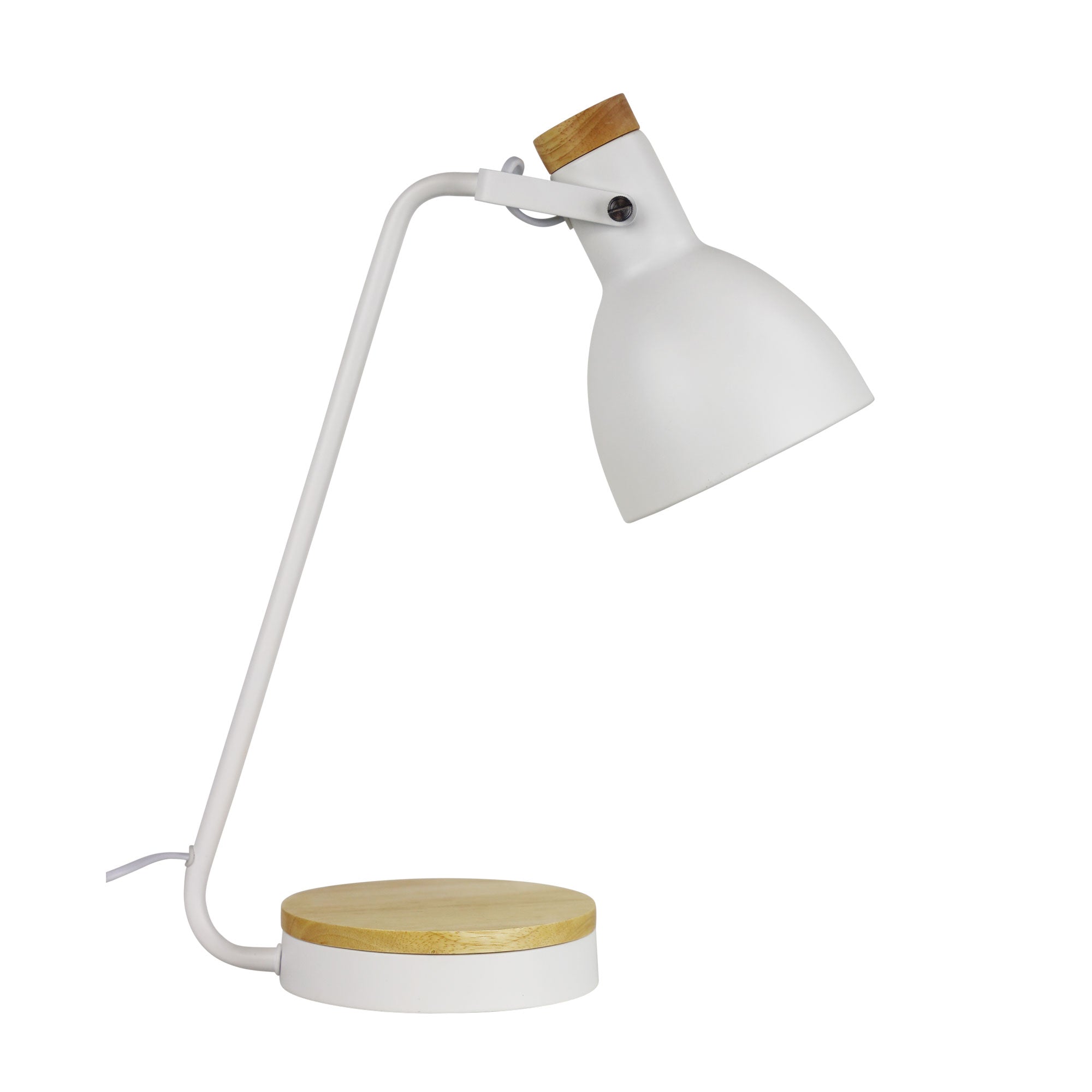 Benny Desk Lamp White and Blonde