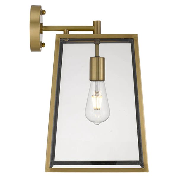 Cantena Outdoor Wall Light Large 1Lt in Antique Brass - Mases LightingTelbix