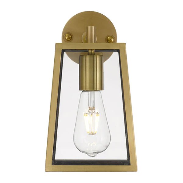 Cantena Outdoor Wall Light Small 1Lt in Antique Brass - Mases LightingTelbix