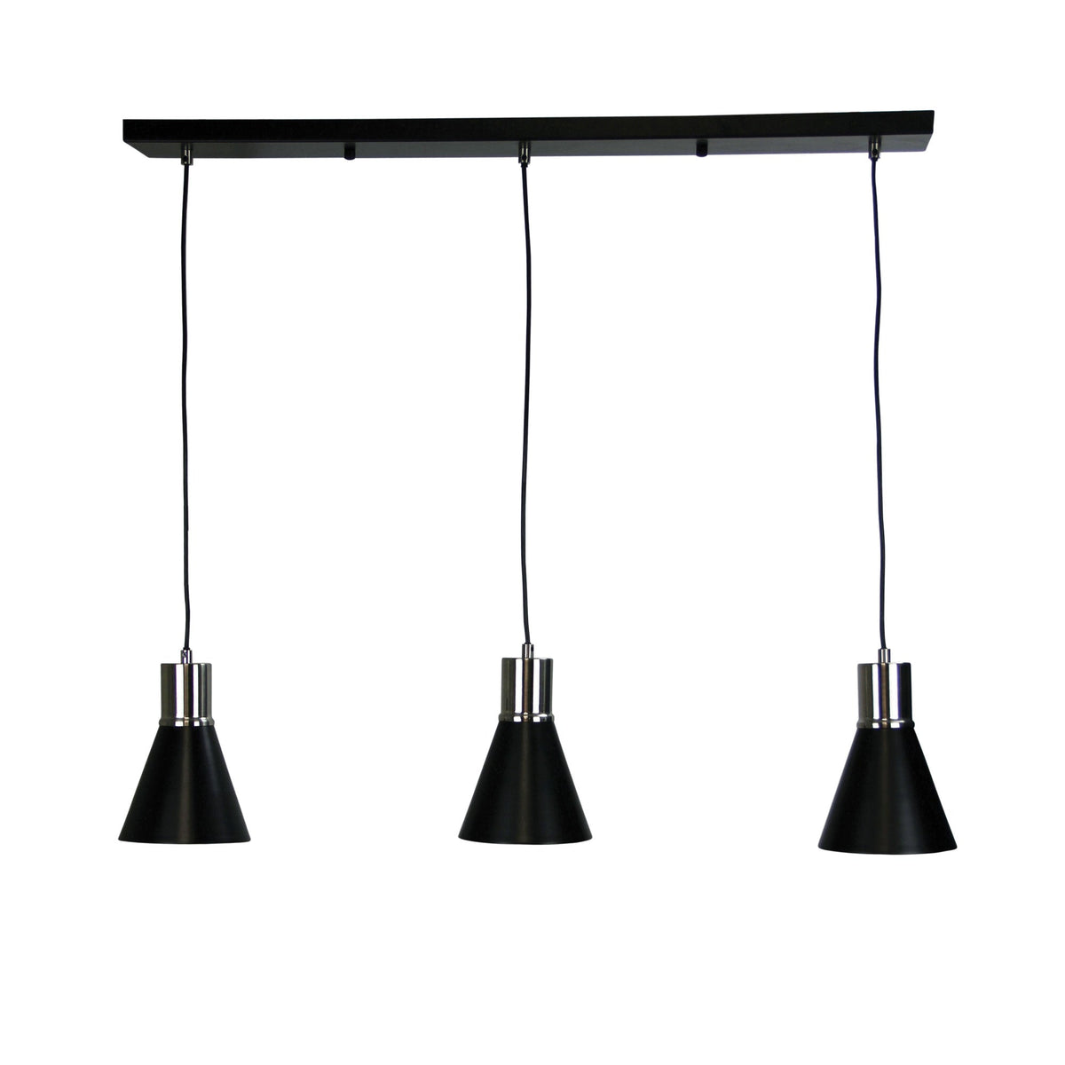 Como 3 Light Pendant Brushed Chrome & Black - OL67513BC - Mases LightingOriel Lighting