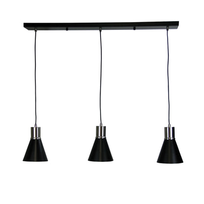Como 3 Light Pendant Brushed Chrome & Black - OL67513BC - Mases LightingOriel Lighting
