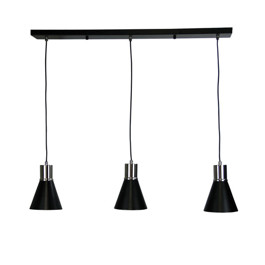Como 3 Light Pendant Brushed Chrome & Black - OL67513BC - Mases LightingOriel Lighting