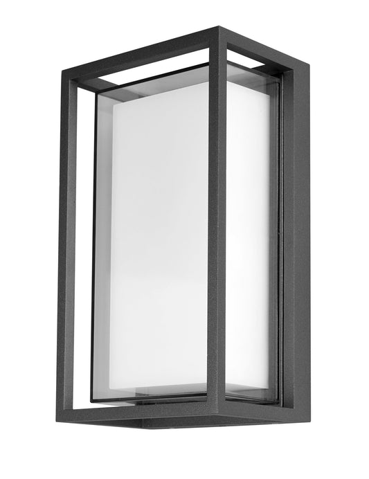 Crew outdoor LED wall light in matt black, IP65, tri-colour — Martec