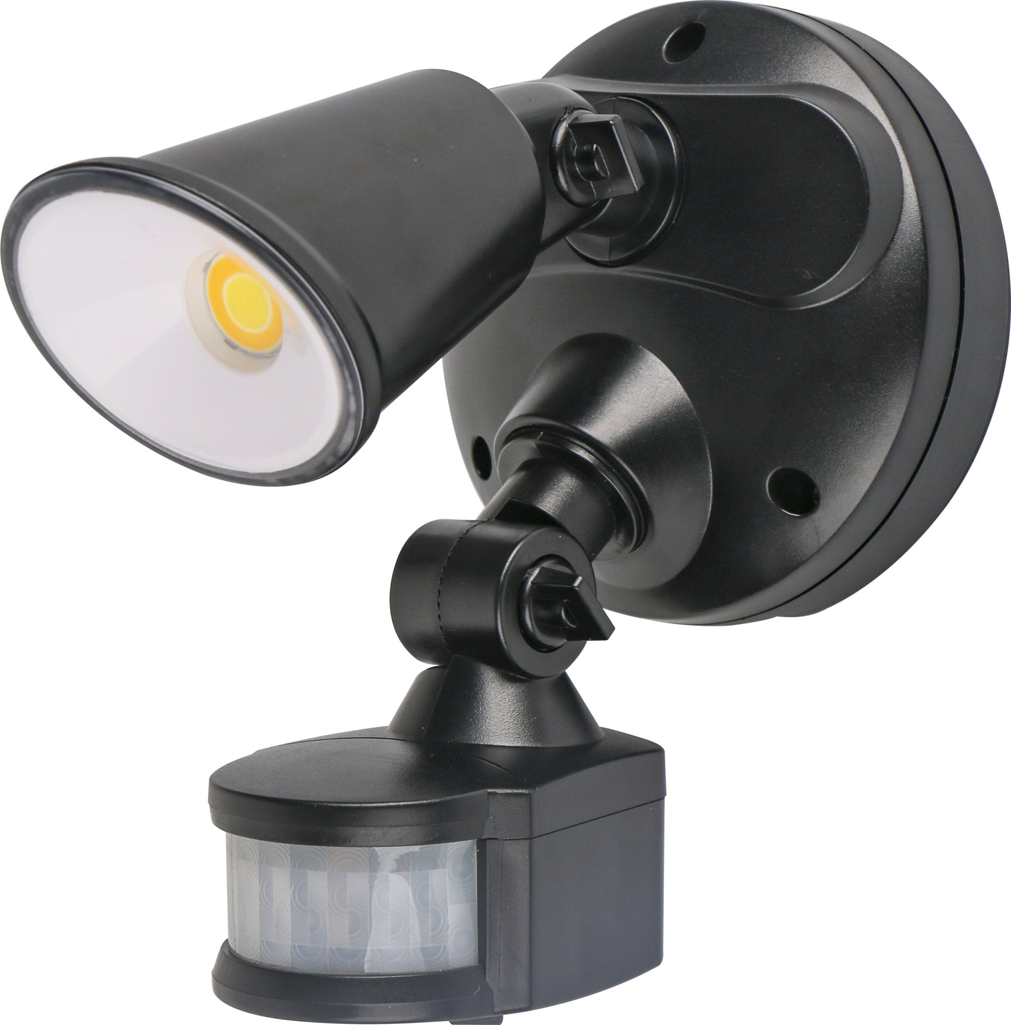 Defender Exterior LED Security Light Single 10w Tri Colour in Matt Black - Mases LightingMartec