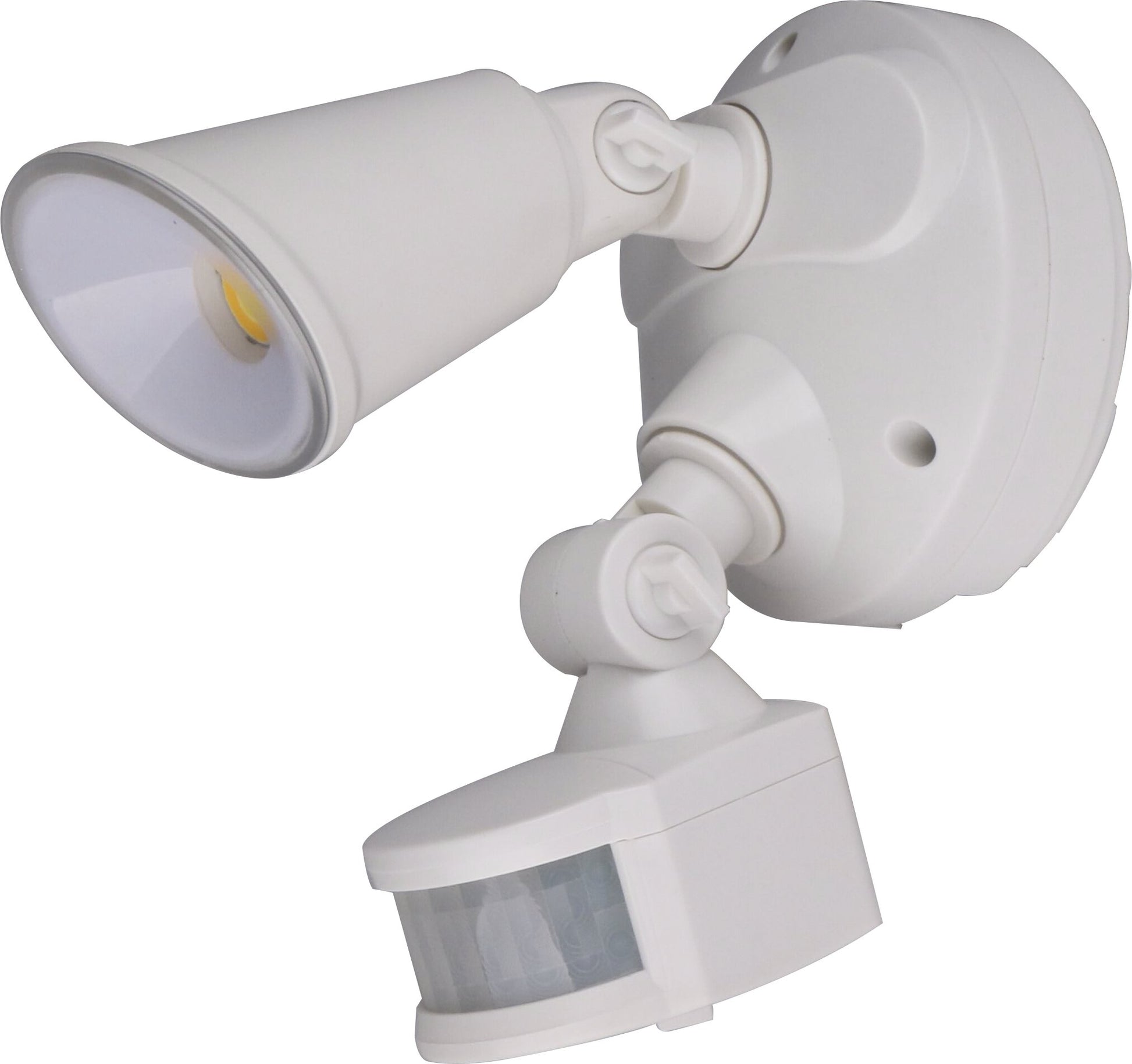 Defender Exterior LED Security Light Single 10w Tri Colour in White - Mases LightingMartec