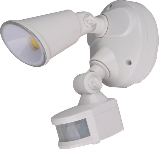 Defender Exterior LED Security Light Single 10w Tri Colour in White - Mases LightingMartec