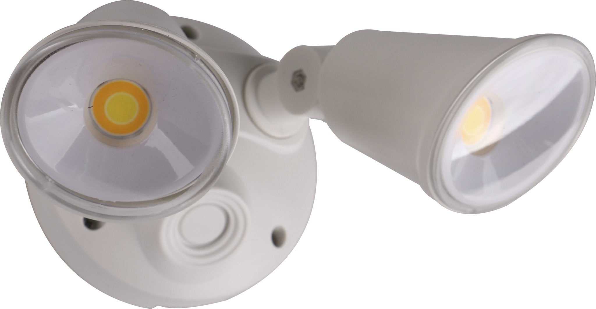 Defender Exterior LED Security Light Twin 20w Tri Colour in White - Mases LightingMartec