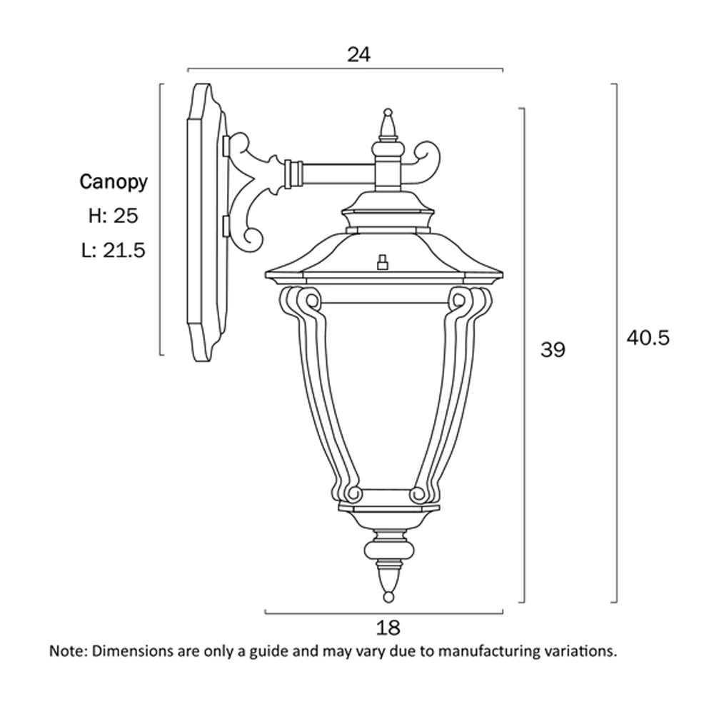 Delfino Outdoor Wall Light 1Lt in Black