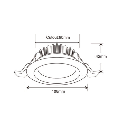 Lighting Creations DL110C 13W tri-colour LED downlight, cast aluminium recessed face
