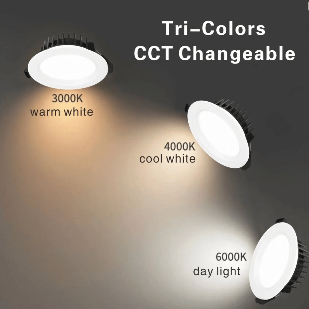 DL110S downlight, 3000K/4000K/6000K tri-colour, 800lm output