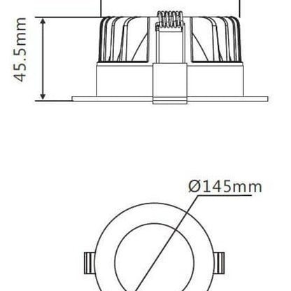 DL2018 18W TriColour Led Downlight 130mm cut out - Mases Lighting3A