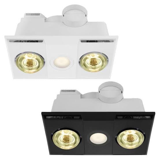 Eglo HEATFLOW Bathroom Heater & Light with 2 Heat Lamp - Mases LightingEglo