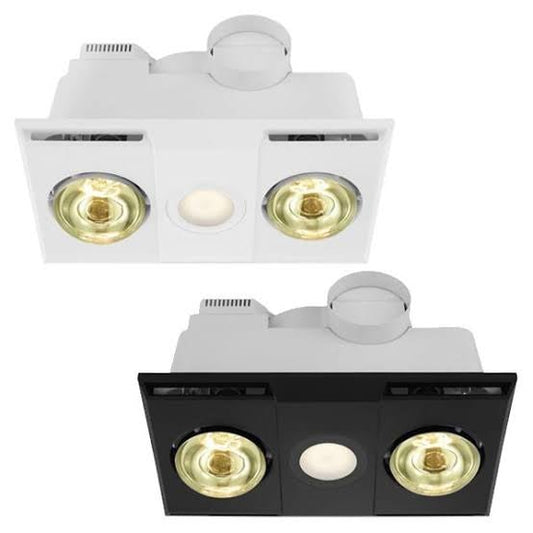 Eglo HEATFLOW Bathroom Heater & Light with 2 Heat Lamp - Mases LightingEglo