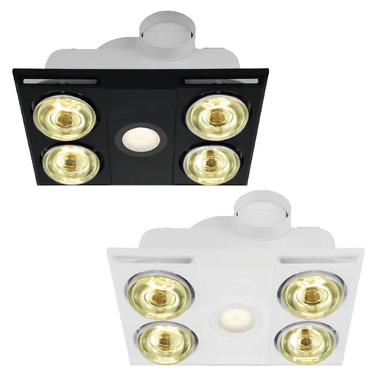 Eglo HEATFLOW Bathroom Heater & Light with 4 Heat Lamp - Mases LightingEglo