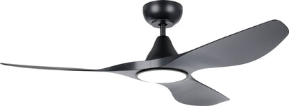 Eglo SURF 48" DC ceiling fan in Black with LED Light and Remote - Mases LightingEglo