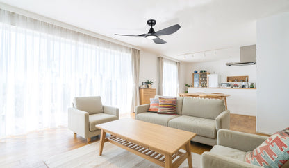 Eglo SURF 48" DC ceiling fan in Black with LED Light and Remote - Mases LightingEglo