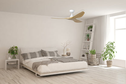 Eglo SURF 48" DC ceiling fan Oak/White with Remote - Mases LightingEglo