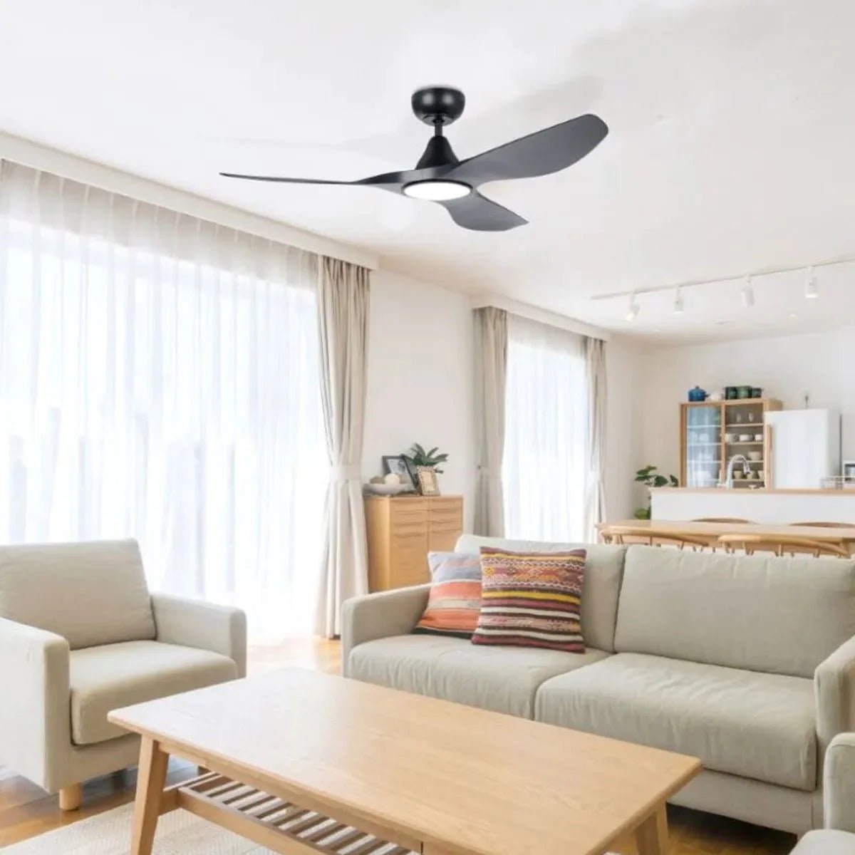 Eglo Surf 60" DC WiFi Ceiling Fan with LED Light & Remote Control - Mases LightingEglo