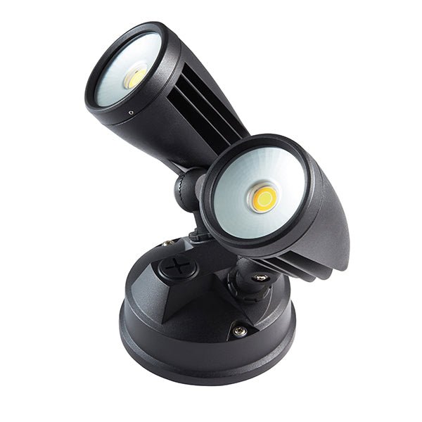 Fortress II Double Exterior LED Security Light 30w CCT in Black - Mases LightingMartec