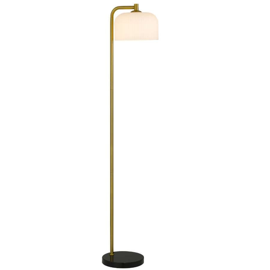 Hoff Floor Lamp 1Lt in Black & Opal Matt - Mases LightingTelbix