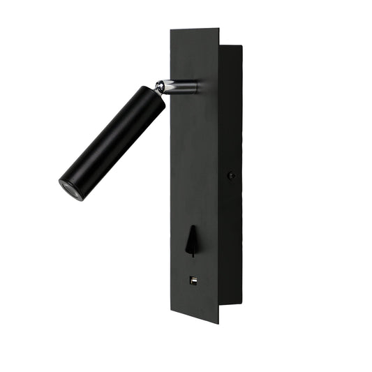 Hotel 3W Wall Light With USB 4000K Black - OL52103BK - Mases LightingOriel Lighting