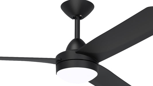 Hunter Pacific X-Over DC Ceiling Fan with CCT LED Light and Wall Control – Black 48″ - Mases LightingHunter Pacific