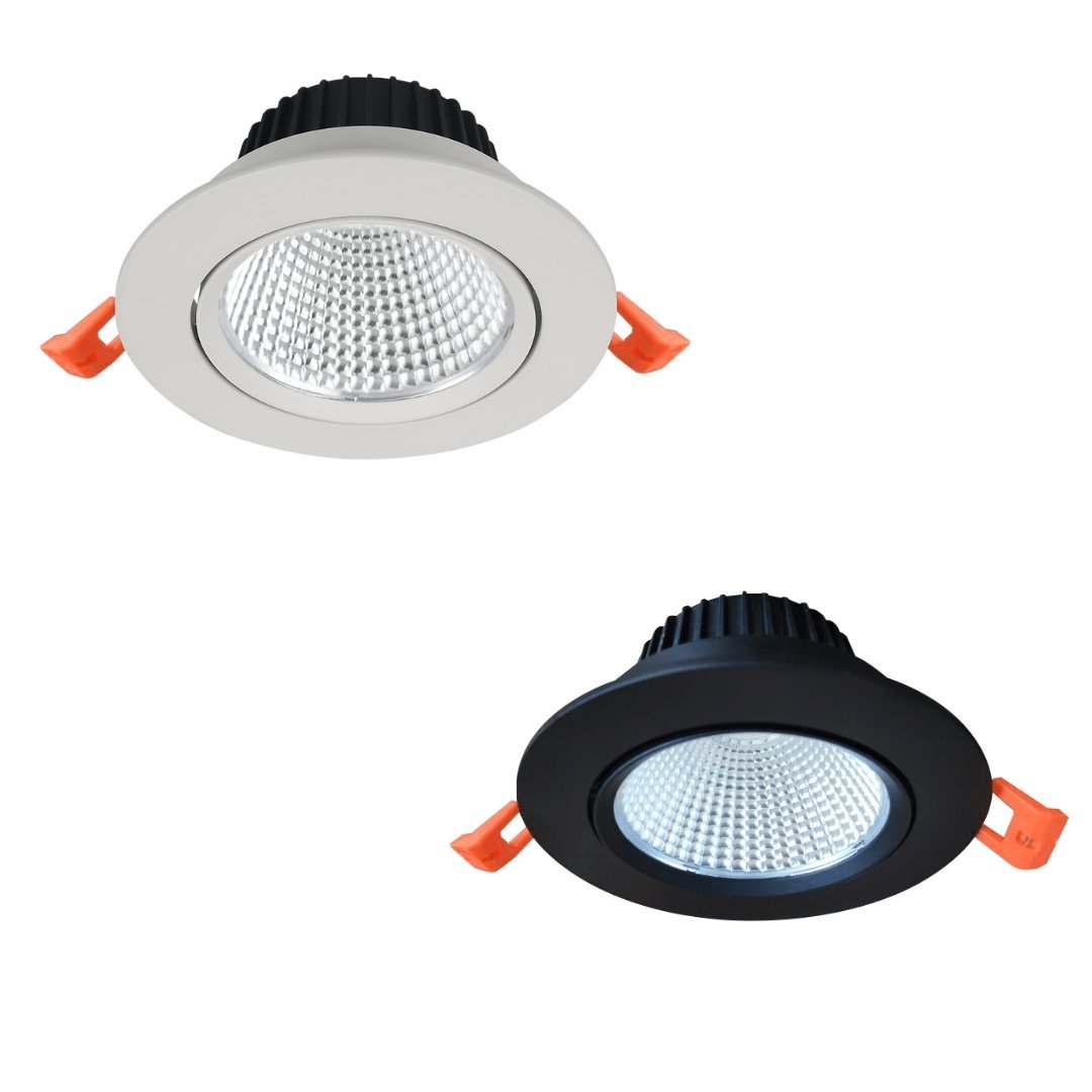 INFINITE 207 12W tiltable COB LED downlight in white, 90mm cut-out — Lighting Creations
