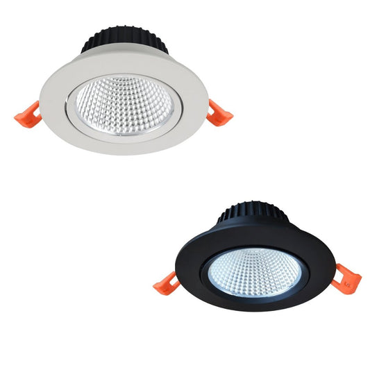 INFINITE 207 12W tiltable COB LED downlight in white, 90mm cut-out — Lighting Creations