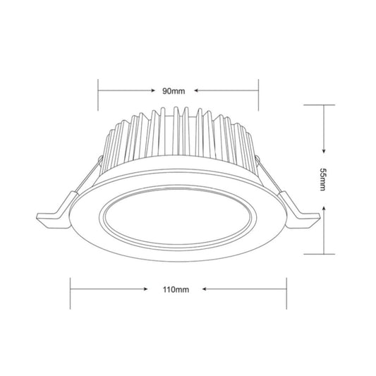 Lighting Creations INFINITE 207 tiltable 12W tri-colour LED downlight, 90mm cut-out