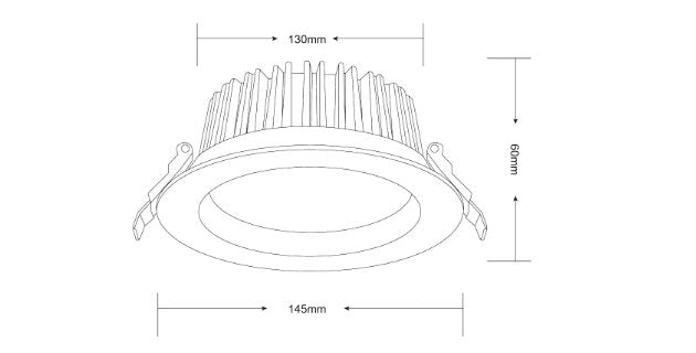 INFINITE 301 15W COB Tri Colour Dimmable LED Downlight 130mm cut out - Mases LightingLighting Creations