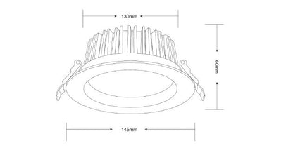 INFINITE 301 15W COB Tri Colour Dimmable LED Downlight 130mm cut out - Mases LightingLighting Creations