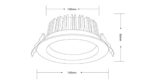 INFINITE 301 15W COB Tri Colour Dimmable LED Downlight 130mm cut out - Mases LightingLighting Creations