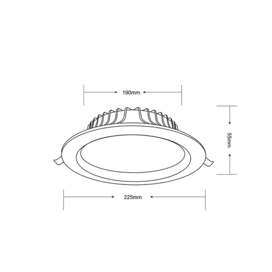 INFINITE 302 40W Tri-Colour LED Downlight 190mm cut out - Mases LightingLighting Creations