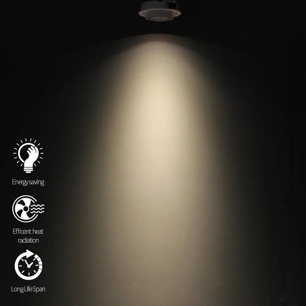 Infinite Focus adjustable LED downlight, UGR<19 low glare, 12W