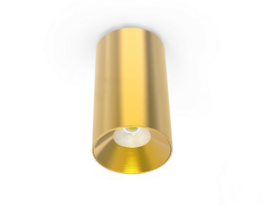 LC309 12W surface-mounted LED downlight in brass, 140mm — Lighting Creations