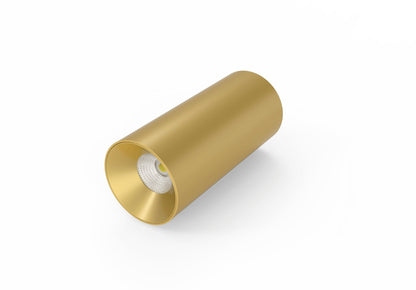 LC309 brass surface-mount LED downlight, 140mm, trailing-edge dimmable — Mases Lighting