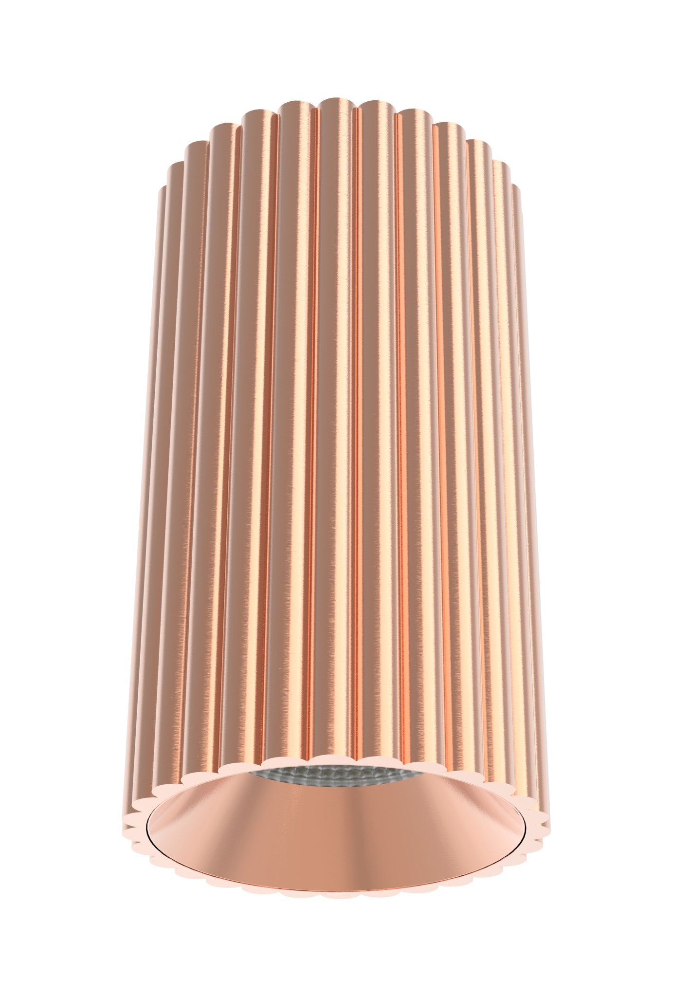 LC410 12W Ribbed Surface Mounted COB LED Downlight in Copper - Mases LightingLighting Creations